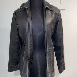 Long leather jacket